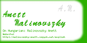 anett malinovszky business card